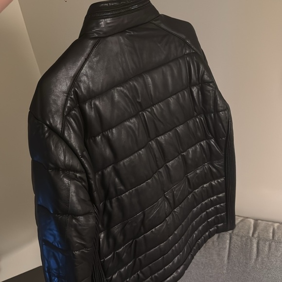 Zara leather jacket (Chic and casual real leather puffy jacket) - Picture 5 of 7